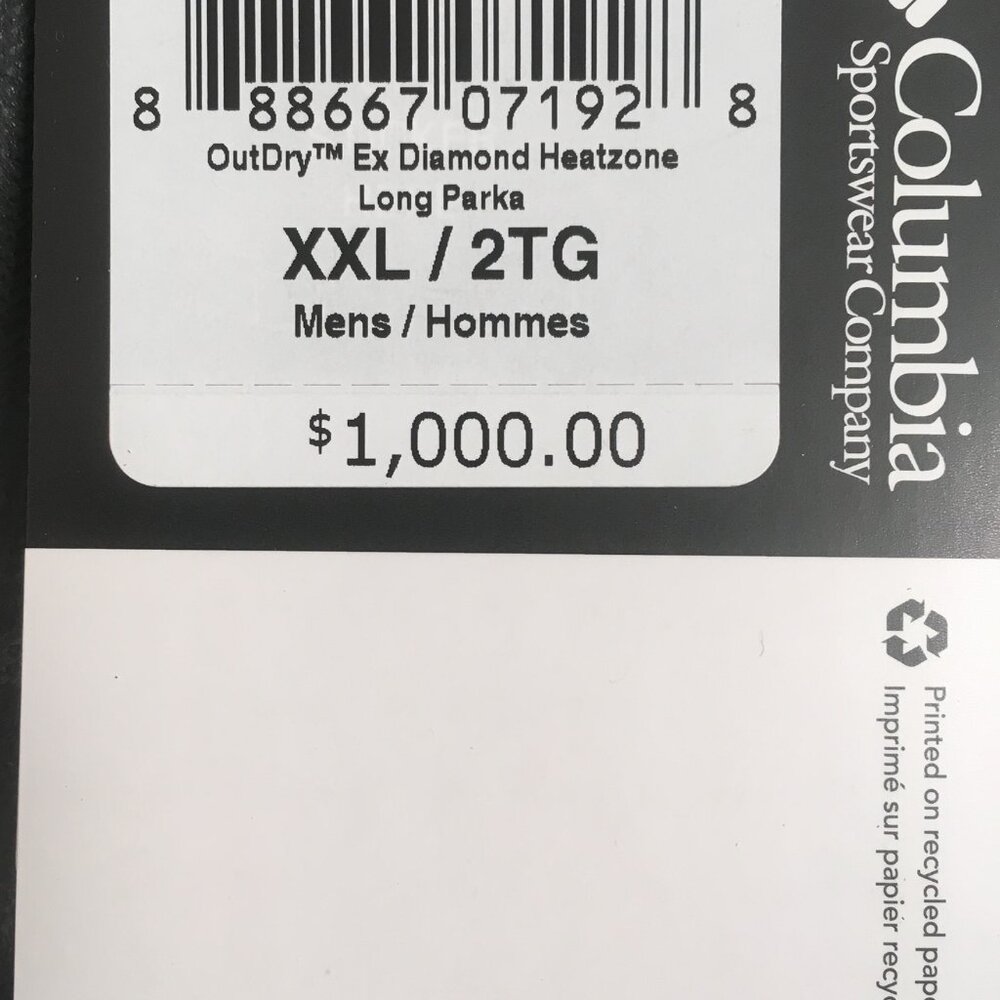 NEW $1000 Columbia Titanium OutDry Extreme Diamond Heatzone Long Parka 2X Black - Picture 5 of 5